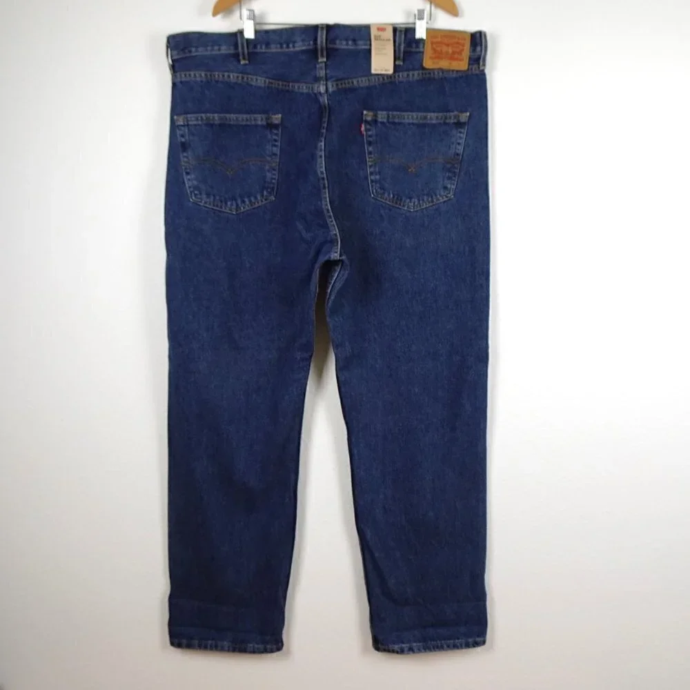 Levi's 505 Straight Leg Jeans Big Men's Size 46x34 Blue Denim Cotton